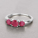 1.15 Carat Genuine Ruby 14K White Gold Ring-4