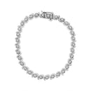 .925 Sterling Silver 1.0 Cttw Diamond Spiral Wave Curved-Link 7" Tennis Bracelet (I-J Color, I3 Clarity)-2