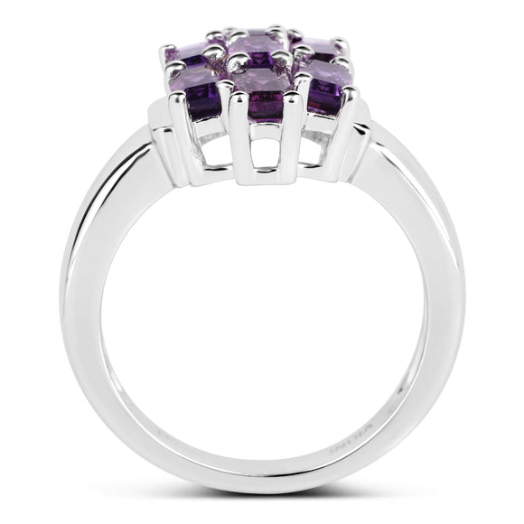 2.80 Carat Genuine Amethyst .925 Sterling Silver Ring