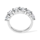 14K White Gold 3.0 Cttw Lab-Grown Diamond Shared Prong Set 6 Stone Band Ring (G-H Color, VS2-SI1 Clarity) - Ring Size 7-6