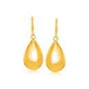14k Yellow Gold Polished Teardrop Motif Drop Earrings-1