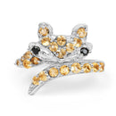 1.00 Carat Genuine Citrine & Black Spinel .925 Sterling Silver Ring-3