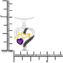 0.48 Carat Genuine Amethyst and Black Spinel .925 Sterling Silver Pendant-3