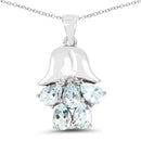 1.75 Carat Genuine Aquamarine .925 Sterling Silver Pendant-1