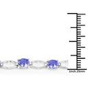 4.29 Carat Genuine Tanzanite .925 Sterling Silver Bracelet-4