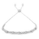 .925 Sterling Silver 1/4 Cttw Diamond 4â€-10â€ Adjustable Bolo Alternating Square and Rectangle Bolo Bracelet (I-J Color, I3 Clarity)-2