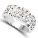 0.32 Carat Genuine Champagne Diamond .925 Sterling Silver Ring-2