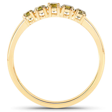 0.46 Carat Genuine Yellow Diamond 14K Yellow Gold Ring (I1-I2) - 0