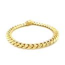 8.25mm 14k Yellow Gold Classic Miami Cuban Solid Bracelet-3