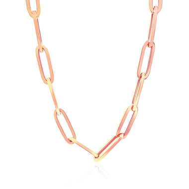 14K Rose Gold Wide Paperclip Chain (6.1mm) - 0