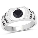 1.53 Carat Genuine Black Diamond .925 Sterling Silver Ring-1