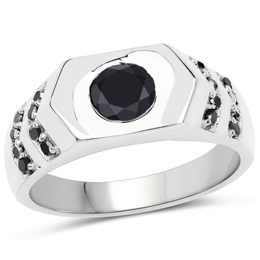 1.53 Carat Genuine Black Diamond .925 Sterling Silver Ring