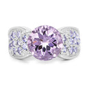 4.07 Carat Genuine Amethyst & Tanzanite .925 Sterling Silver Ring-3