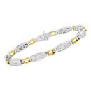 14K Yellow and White Gold 2.0 Cttw Princess Cut Diamond Tapered and Equal Sign Link Bracelet (G-H Color, SI1-SI2 Clarity) - 7"-3