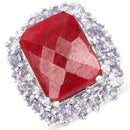15.13 Carat Dyed Ruby & Tanzanite .925 Sterling Silver Ring-1