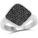 0.24 Carat Genuine Black Diamond .925 Sterling Silver Ring-1