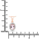0.81 Carat Genuine Morganite and White Diamond 14K Rose Gold Pendant-3