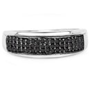 0.29 Carat Genuine Black Diamond .925 Sterling Silver Ring-3