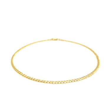 2.5mm 14k Yellow Gold Curb Link Anklet - 0