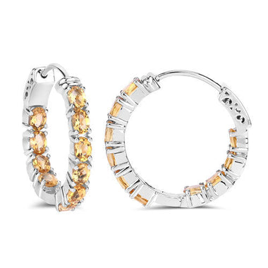 3.20 Carat Genuine Citrine .925 Sterling Silver Earrings - 0