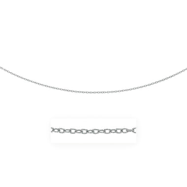 2.5mm 14k White Gold Pendant Chain with Textured Links
