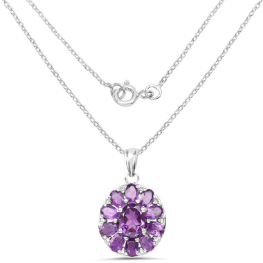 6.50 Carat Genuine Amethyst .925 Sterling Silver Pendant - 0