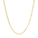 14k Yellow Gold Adjustable Paperclip Chain 1.5mm-2