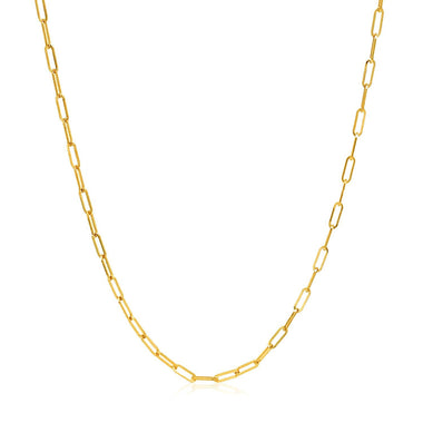 14k Yellow Gold Adjustable Paperclip Chain 1.5mm - 0