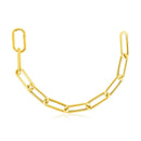 14k Yellow Gold Rounded Paperclip Chain Necklace-2