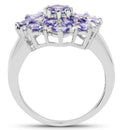 3.37 Carat Genuine Tanzanite and White Topaz .925 Sterling Silver Ring-2
