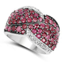 3.06 Carat Genuine Ruby & White Topaz .925 Sterling Silver Ring-2