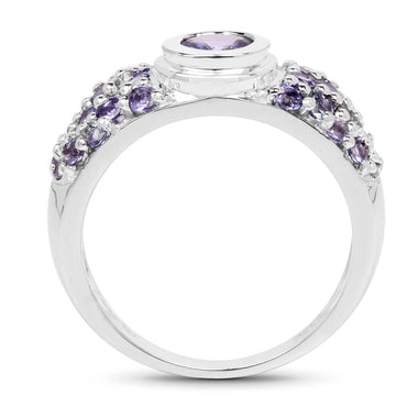 1.45 Carat Genuine Tanzanite .925 Sterling Silver Ring - 0