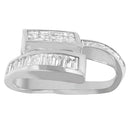 14K White Gold 2 cttw Princess and Baguette Cut Diamond Double Loop Pendant Necklace (G-H, VS1-VS2)-6