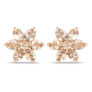 1.98 Carat Genuine Morganite 10K Rose Gold Earrings