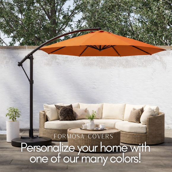 11ft Cantilever Hanging Umbrella 8 Rib Replacement Canopy Tuscan Orange