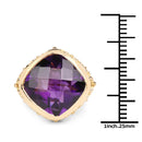 14K Yellow Gold Plated 8.40 Carat Genuine Amethyst .925 Sterling Silver Ring-3