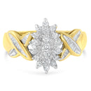10K Yellow Gold Round And Baguette-Cut Diamond Ring (1/2 Cttw, H-I Color, I1-I2 Clarity) - Size 6-1