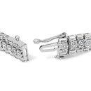 .925 Sterling Silver 1.0 Cttw Diamond Collar Line Link Bracelet (I-J Color, I1-I2 Clarity) - Size 7.25" Inches-2