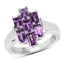 2.80 Carat Genuine Amethyst .925 Sterling Silver Ring-1