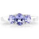 1.41 Carat Genuine Tanzanite .925 Sterling Silver Ring-3