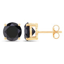 3.48 Carat Genuine Black Diamond 14K Yellow Gold Earrings-2