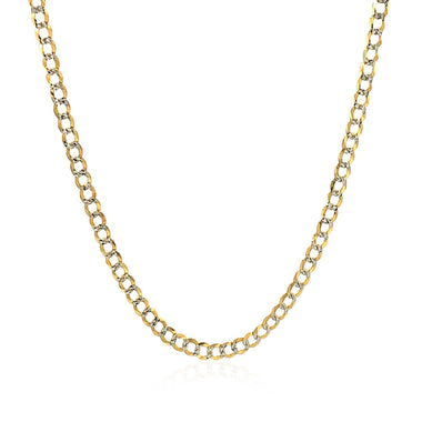 2.6 mm 14k Two Tone Gold Pave Curb Chain - 0