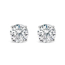 .925 Sterling Silver 1.0 Cttw Round Brilliant Cut Lab Grown Diamond 4-Prong Classic Solitaire Stud Earrings (F-G Color, VS2-SI1 Clarity)-1