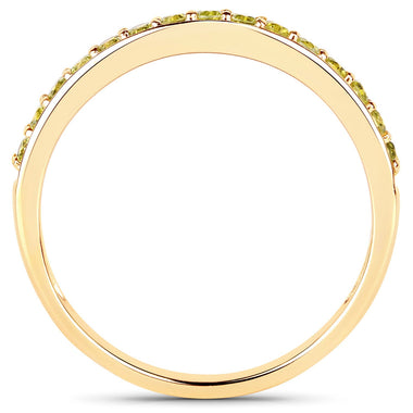 0.32 Carat Genuine Yellow Diamond 14K Yellow Gold Ring (I1-I2) - 0
