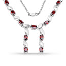 7.65 Carat Genuine Garnet .925 Sterling Silver Necklace-1