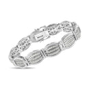 .925 Sterling Silver 3.0 Cttw Prong Set Diamond Art Deco Style Tennis Bracelet (I-J Color, I2-I3 Clarity) - 7.25"-3