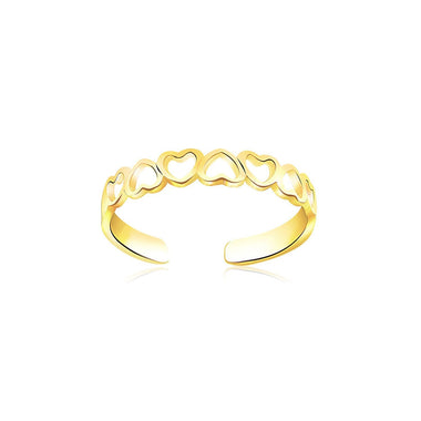 14k Yellow Gold Heart Toe Ring - 0
