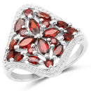 2.24 Carat Genuine Garnet .925 Sterling Silver Ring-1