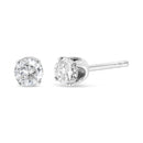 14K White Gold 1.0 Cttw 4-Prong Set Brilliant Round-Cut Solitaire Lab Grown Diamond Push Back Stud Earrings (E-F Color, VVS2-VS1 Clarity)-2