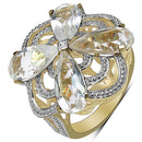 14K Yellow Gold Plated 6.69 Carat Genuine Crystal Quartz & White Diamond .925 Sterling Silver Ring-2